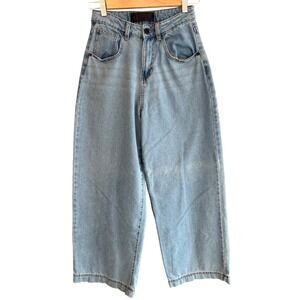 Women's Light Wash Wide Leg Denim Jeans Size 1/25